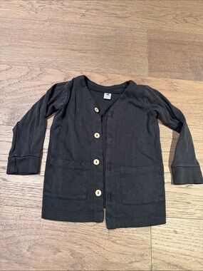 Little & Lively  Black Button-Front Cardigan Top